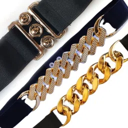 hiyansh store Women Party Black Fabric Belt-picture-16