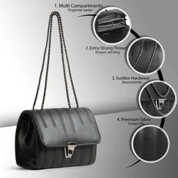 Black Women Sling Bag Side bag for girls | small purse | handbag | Mobile bag | Sling bags-image-25