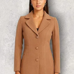 troo blue Women Solid Double Breasted Casual Blazer-picture-35