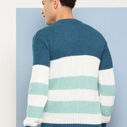 aarika Men Solid Round Neck Dark Green Sweater image 4