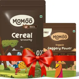 momoo Sprouted Ragi Cereal Powder for Kids | 100% Natural | No Added Sugar | 200g Cereal image 2