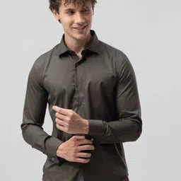 snitch Men Slim Fit Solid Spread Collar Casual Shirt-picture-13