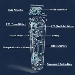 Frinzoo Steel Blade Trimmer with LED Battery Level Indication Trimmer 300 min Runtime 4 Length Settings image 3