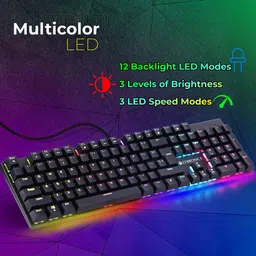 ZEBRONICS Nitro Plus Mechanical keyboard with RGB Light Wired USB Standard Multi-device Keyboard Compatible with Desktop, Laptop, Mac image 3