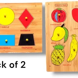 Combo of Wooden geometric shape with fruits For Kids-image-15