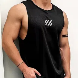 r rockin tees Pack of 2 Polyester Printed Gym Sandow/Vest for Unisex Men Vest image 3