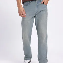 glitchez Men Straight Fit Mid Rise Blue Jeans image 2