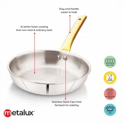metalux Tryst Triply Fry Pan 24 cm diameter 2.2 L capacity image 3