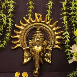 gn creation Lord Ganesha wall hanging Decorative Showpiece - 23 cm image 4