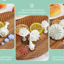 draval Set of 33pcs Sugarcraft Cake Decorating Fondant Icing Cutter Plunger Tools Cookie Cutter image 2