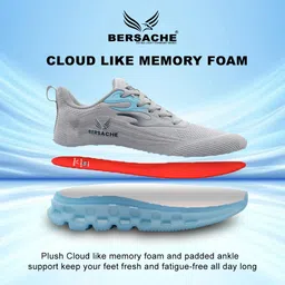 Bersache Sports ,walking,cricket, Trending Grey Running Shoes For Men's Walking Shoes For Men image 3