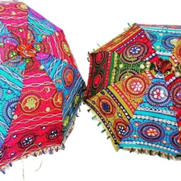 partywala Rajasthani Handicraft Flower Design Umbrella (Small) Umbrella-picture-14