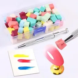 netfin 50pcs Nail Art Sponge Set with 4 Claw PickUp TooL image 4