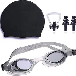 shifter Swimming Kit with Swimming Goggles Silicone Swimming Cap + 1 Nose Clip + 2 Ear Plugs Swimming Kit-picture-10