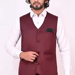 qitty Solid Men Waistcoat image 1