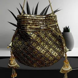 glimpse Women Gold, Gold Potli image 2