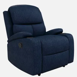nilkamal Matt Fabric Manual 1 Seater Recliner In Blue Colour image 3