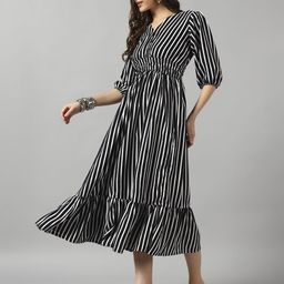 krunal raiyani Women Fit and Flare White Midi/Calf Length Dress-picture-4