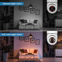 OSM 3MP HD Bulb Type PTZ Indoor HD CCTV Wireless Camera with night Vision Security Camera image 3