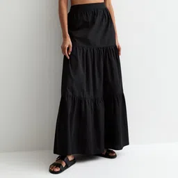 skart Women Solid Flared Black Skirt image 1