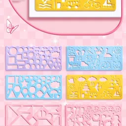 samvardhan Multifunction Stencil Ruler Set of 8, Stationery ,Drawing , Astronaut Pen Ruler image 3