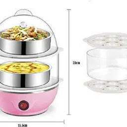 redcarp Multi- 2 Layer Electric Food and 14 Egg Cooker Boilers Egg Boiler with Egg Tray Double Layer Electric Egg Boiler Egg Cooker (Multicolor, 14 Eggs) Egg Cooker image 4