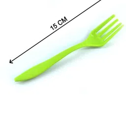 weshopping Plastic Small Serving Fork Set, Green | Free | Dishwasher Safe Plastic Fruit Fork, Salad Fork, Dinner Fork Set image 2