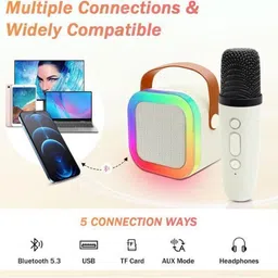 Raptor Karaoke Speaker K12: Party POP Wireless Bluetooth Speaker with Mic, RGB 646 10 W Bluetooth Home Audio Speaker image 4