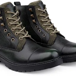 bacca bucci Leather Boots for Bikers Riders Trekking Trail & Hiking with Fur Lining Boots For Men image 3