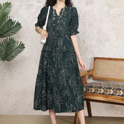 kaniw Women Gown Maroon Ankle Length Dress-picture-25