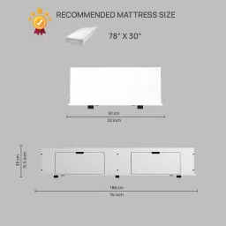 sivom Gusto Diwan Bed in White Colour With Storage image 4