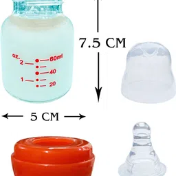 the little lookers Glass Feeding Bottle for Newborn Baby | Crystal Diamond Glass Feeders ('PINK & RED', 60 ML) - 60 ml image 5