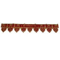d'dass Ethnic Handmade Bandarwal Red Velvet 47 Inch Swastik Torans image 3