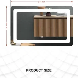 sahaj plasto Led mirror for bathroom Elevate Your Decor with 3 colour led light 18x24 Inch Bathroom Mirror image 3