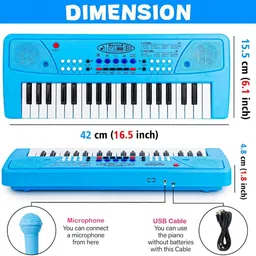 pepstter 37-Key Electronic Piano Keyboard Toy with Mic, Recording & Power Options image 3