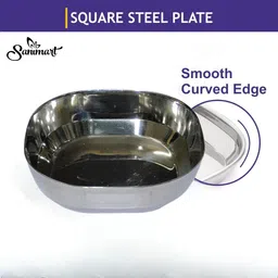 samimart Heavy Square Halwa Plate | Snacks Plate | Sweet Vati Quarter Plate image 3