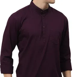 miraan Men Solid Pure Cotton Straight Kurta image 4