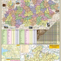 line2line MADHYA PRADESH MAP 100 x 70 cm (40"x28" inch), With Fact & Figure Area, Population District wise, Etc. Paper Print-picture-10