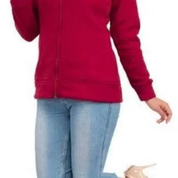 kiyanu Women Full Sleeve Self Design Reversible Hooded Sweatshirt image 3