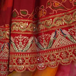 avilhara Poly Georgette Embroidered Multicolor Women Dupatta image 5