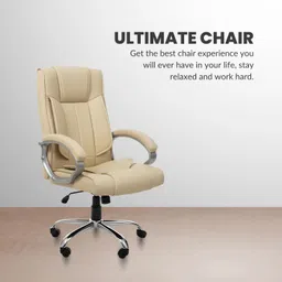 rw rest well Kylie Ergonomic Chair |Swivel Function Chair for Office/Home/Gaming/Work/Study Leatherette Office Adjustable Arm Chair image 3