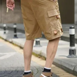 torontocn Solid Men Brown Cargo Shorts image 2