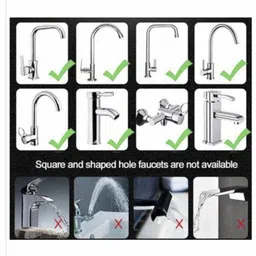 water faucet NKZ Lwvax 360 Degree Rotating Water-Saving Sprinkler,Faucet Extension Flexible Faucet Sprayer,Water-Saving Head Nozzle Splash-Proof Filter Extender Sprayer for Kitchen, Bathroom and Hotel Sink Taps Faucet Nozzle (Push On) Health Faucet image 5