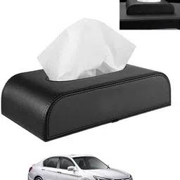 ayw Tissue Holder Black Leatherite/Include Tissue/Save Space For Home/Car/Office-06 Vehicle Tissue Dispenser-picture-24