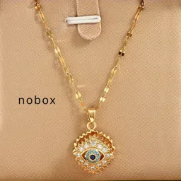 palli creation Elegant Gold-Plated Teardrop Pendant Locket Gold-plated Diamond, Crystal Stainless Steel Pendant image 4