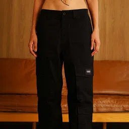 Women Solid Black Track Pants-image-57
