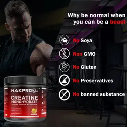 nakpro Micronized Creatine Monohydrate Jar Trustified Certified, Supports Muscle Growth Creatine image 4
