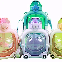 the little bunny hop in style Cute 500ml Bear-Shaped Water Bottle for Kids – with Silicone Spout & Strap image 5