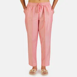 noori Women Regular Fit Pink Polyester Trousers-picture-20