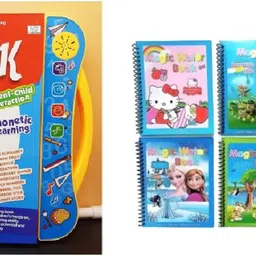 Early Learning, Study Book+Reusable Magic Water Drawing Book for Fun & Education-image-0